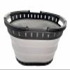 SAMMART 25L (6.6 gallons) Collapsible Plastic Laundry Basket with Handle - Foldable Pop Up Storage Container/Organizer - Portable Shopping Basket - Pop up saving (Black/Alloy Grey) view 2
