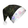 Dwrepo Camouflage Pattern Christmas Hat with LED Lights Adult Santa Hat Plush Xmas Hat for Women Men Party Supplies view 1