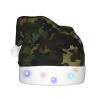 Dwrepo Camouflage Pattern Christmas Hat with LED Lights Adult Santa Hat Plush Xmas Hat for Women Men Party Supplies view 2