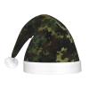 Dwrepo Camouflage Pattern Christmas Hat with LED Lights Adult Santa Hat Plush Xmas Hat for Women Men Party Supplies view 3