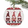 2024 Christmas Ornament Xmas Tree Hanging Accessories,Valentine's Day I Love U Quotes Christmas Tree Round Ceramic Ornaments for Holiday Party Home Decor,Gnomes with Hearts and Romantic Rose Vine view 1
