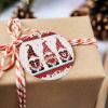 2024 Christmas Ornament Xmas Tree Hanging Accessories,Valentine's Day I Love U Quotes Christmas Tree Round Ceramic Ornaments for Holiday Party Home Decor,Gnomes with Hearts and Romantic Rose Vine view 3
