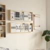 Magazine Holder Wall Mounted - Solid Wood Magazine Rack Floating Bookshelf Mail, File & Magazine Holder for Office, Waiting Room, Church, Coffee Shop, Home Display (36.6x11.8in) (Size : 2 Pack) view 4