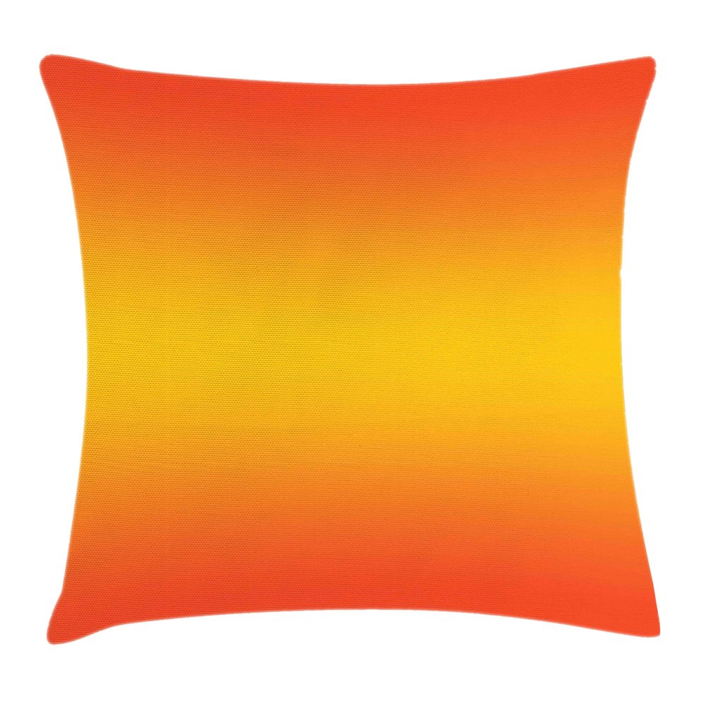 Ambesonne Ombre Pillow Cushion Cover Pack of 2, Tropical Sunset Seasons of The Year Inspired Summer Themed Design Modern, Decorative Square Accent Pillow Case, 2 Pcs-20" x 20", Orange Yellow
