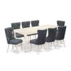 East West Furniture DODA9-LWH-13 9 Piece Dining Table Set Includes a Rectangle Kitchen Table with Butterfly Leaf and 8 Polyester Fabric Chairs, Linen White view 1