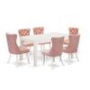East West Furniture WEDA7-WHI-23 7 Piece Dinette Set Consists of a Rectangle Dining Table with Butterfly Leaf and 6 Polyester Fabric Chairs, Linen White view 1