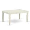 East West Furniture WEDA7-WHI-23 7 Piece Dinette Set Consists of a Rectangle Dining Table with Butterfly Leaf and 6 Polyester Fabric Chairs, Linen White view 3