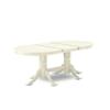East West Furniture VADA7-LWH-23 7 Piece Dinette Set Contains an Oval Dining Table with Butterfly Leaf and 6 Polyester Fabric Upholstered Chairs, Linen White view 4