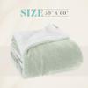 Elegant Comfort Reversible and Ultra-Plush Flannel Fleece Sherpa Throw- Lightweight Soft and Cozy- All Season Decorative Throw, Perfect for Lounging, 50 x 60 inches, Mint Green view 2