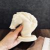 Shaped Horse Head Statue Candle, Animal Poney, Sculpture Candle, Unique Candle, Candle Gift, Home Decoration, Christmas Gift, 6 * 4.5 inch, 13 oz (Toasted Pumpkin Spice, Large - White) view 4