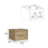 DEPOT E-SHOP Yorktown Floating Nightstand, Space-Saving Design with Handy Drawer and Surface, Macadamia view 3
