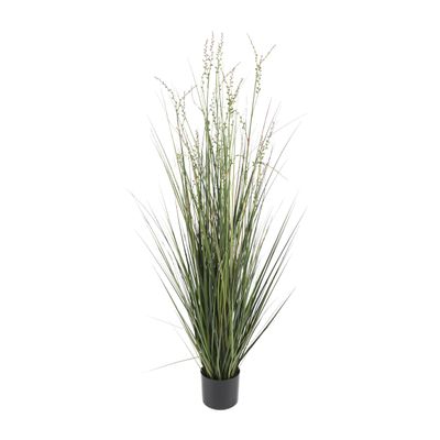 Deco 79 Faux Foliage Onion Grass Artificial Plant Tall with String of Pearl Accents and Black Plastic Pot, 20" x 20" x 60", Green