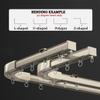 Aluminum Double Curtain Track Set 2.5ft-19.7ft Heavy Duty Ceiling Track for Curtains Ceiling/Wall Mount Curtain Rail System for Living Room Bedroom (Color : Champagne-02, Size : Joiner) view 3