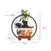 Tabletop Water Fountain Indoor Relaxation Desktop Ceramic Tabletop Fountain with Glass Fish Tank, Wooden Base and LED Light, Indoor Zen Desktop Relaxing Water Feature - Interior Spa and Yoga Decoratio view 2