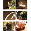Tabletop Water Fountain Indoor Relaxation Desktop Ceramic Tabletop Fountain with Glass Fish Tank, Wooden Base and LED Light, Indoor Zen Desktop Relaxing Water Feature - Interior Spa and Yoga Decoratio view 3