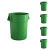 Krollen Industrial 5-Pack! 55 Gallon Green Round Commercial Trash Can, Perfect for Restaurant, Office, School, Garage, Backyard, Workshop, Warehouse view 1