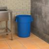 5-Pack! 44 Gallon Blue Round Commercial Trash Can, Perfect for Restaurant, Office, School, Garage, Backyard, Workshop, Warehouse view 4