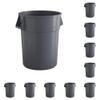 Krollen Industrial 10-Pack! 55 Gallon Gray Round Commercial Trash Can, Perfect for Restaurant, Office, School, Garage, Backyard, Workshop, Warehouse view 1