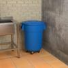 5-Pack! 55 Gallon Blue Round Commercial Trash Can with Lid and Dolly, Perfect for Restaurant, Office, School, Garage, Backyard, Workshop, Warehouse view 4
