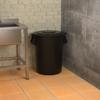 5-Pack! 55 Gallon Black Round Commercial Trash Can and Lid, Perfect for Restaurant, Office, School, Garage, Backyard, Workshop, Warehouse view 4