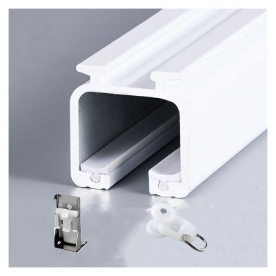 PQPQLI Curtain Track, Ceiling Track for Curtains, Room Divider-Ceiling Curtain Track Rail, for Living Room Bedroom Drop Ceiling Shower-Ceiling Track Set(Color:White B,Size:80cm/2.6ft)