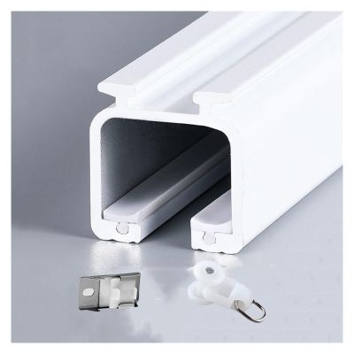 PQPQLI Curtain Track, Ceiling Track for Curtains, Room Divider-Ceiling Curtain Track Rail, for Living Room Bedroom Drop Ceiling Shower-Ceiling Track Set(Color:White A,Size:120cm/3.9ft)