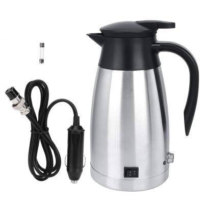 Car Electric Heated Kettle - 12V/24V Hot Water Bottle with 1000ml Capacity and Temperature Control