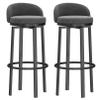 ANram Swivel Bar Stools Set of 2, Modern Velvet Upholstered Counter Height Chair with Back for Home Bar Kitchen Breakfast Island view 1