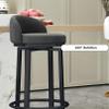 ANram Swivel Bar Stools Set of 2, Modern Velvet Upholstered Counter Height Chair with Back for Home Bar Kitchen Breakfast Island view 3