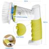 Electric Spin Scrubber, Electric Cleaning Brush Scrubber for Bathroom Electric Spin Cleaner with 4 Replaceable Shower Cleaning Brush Heads for Wall, Tile Floor, Bathtub, Toilet, Window (Color : Grey view 2