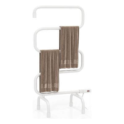 IINCOOY Electric Foot Towel Rack Stand Warmer 100W Floor Towel Dryer S-Type Electric Heating Constant Temperature Warmers Rail (Color : White)