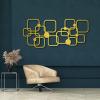 Abstract Metal Art, Geometric Wall Decor, Modern Living Room & Bedroom Decor (Black, 41 x 18 inch / 105 x 46 cm) view 2