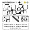 Abstract Metal Art, Geometric Wall Decor, Modern Living Room & Bedroom Decor (Black, 41 x 18 inch / 105 x 46 cm) view 4