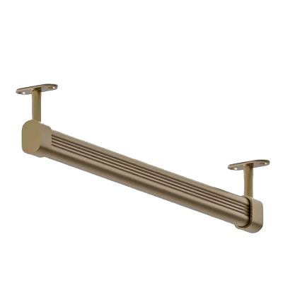 BESNUT Customized Closet Rod,U -Type Top Mount Wardrobe Poles for Hanging Clothes,Metal Rustproof Closet Rods Clothes Storage Hanger Rack Bar (Color : Champagne Color, Size : 51~80cm)