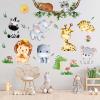 Amimagen Jungle Baby Animals Wall Stickers - Elephant Lion Tiger Giraffe Wall Decals - Nursery Kids Girls Boys Room Daycare Playroom Classroom Wall Decor view 1