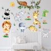 Amimagen Jungle Baby Animals Wall Stickers - Elephant Lion Tiger Giraffe Wall Decals - Nursery Kids Girls Boys Room Daycare Playroom Classroom Wall Decor view 2