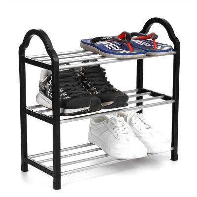 HEXEH Shoe Rack 3/4 Tiers Shoe Rack Holder Aluminum Shoe Cabinets Shelf Shoe Cabinet Home Dorm Small Size Storage Holder Home Organizer Shoe Storage Cabinet (Size : A)
