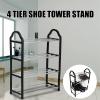 HEXEH Shoe Rack 3/4 Tiers Shoe Rack Holder Aluminum Shoe Cabinets Shelf Shoe Cabinet Home Dorm Small Size Storage Holder Home Organizer Shoe Storage Cabinet (Size : A) view 4