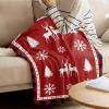 Christmas Throw Blanket Elk Deer Snowflake Blanket Soft Warm Cozy Flannel Fleece Blanket Reindeer Buffalo Plaid Checkered Christmas Blankets for Home Sofa Chair Beds Christmas Decoration 60" x 80" view 2