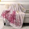 Christmas Throw Blanket Pink Pine Tree Blanket Soft Warm Cozy Flannel Fleece Blanket Gold Snowflake Christmas Blankets for Home Sofa Chair Beds Christmas Decoration 50" x 60" view 4