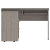 Daesar Mix L Shaped Desk, Keyboard Tray, Two Drawers, Single Open Shelf Light Grey view 4