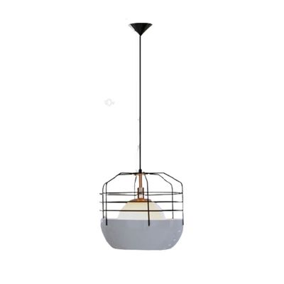 Chandelier, Nordic Modern Minimalist Iron Chandelier Leisure Birdcage Iron Pendant Light Creative Bar Iron Cafe Room Study Iron Dining Room Hanging Lamp Interesting Life (Size : 36cm)