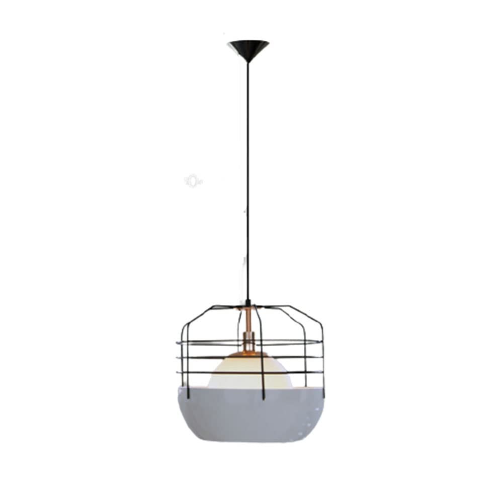 Chandelier, Nordic Modern Minimalist Iron Chandelier Leisure Birdcage Iron Pendant Light Creative Bar Iron Cafe Room Study Iron Dining Room Hanging Lamp Interesting Life (Size : 36cm)
