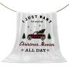Christmas Throw Blanket Christmas Movies Watching Blanket Soft Warm Cozy Flannel Fleece Blanket Red Truck with Xmas Tree Christmas Blankets for Home Sofa Chair Beds Christmas Decoration 40" x 50" view 1