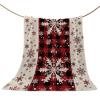 Christmas Throw Blanket Snowflake Blanket Soft Warm Cozy Flannel Fleece Blanket Red Black Buffalo Plaid Christmas Blankets for Home Sofa Chair Beds Christmas Decoration view 1