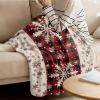 Christmas Throw Blanket Snowflake Blanket Soft Warm Cozy Flannel Fleece Blanket Red Black Buffalo Plaid Christmas Blankets for Home Sofa Chair Beds Christmas Decoration view 2