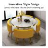 Small Round Dining Table Set for4,1 Table 4 Chairs,Round Dining Table and Dining Chairs for Home Kitchen Dining Furniture 80x75cm/W31.5xH29.5in #13 view 2