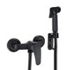 FINLIX Black Handheld Bidet Sprayer for Toilet with Hot and Cold Water, Wall Mounted Bathroom Cloth Diaper Sprayer Set Brass Toilet Bidet Sprayer Kit for Pet Bathing, Personal Hygiene view 1