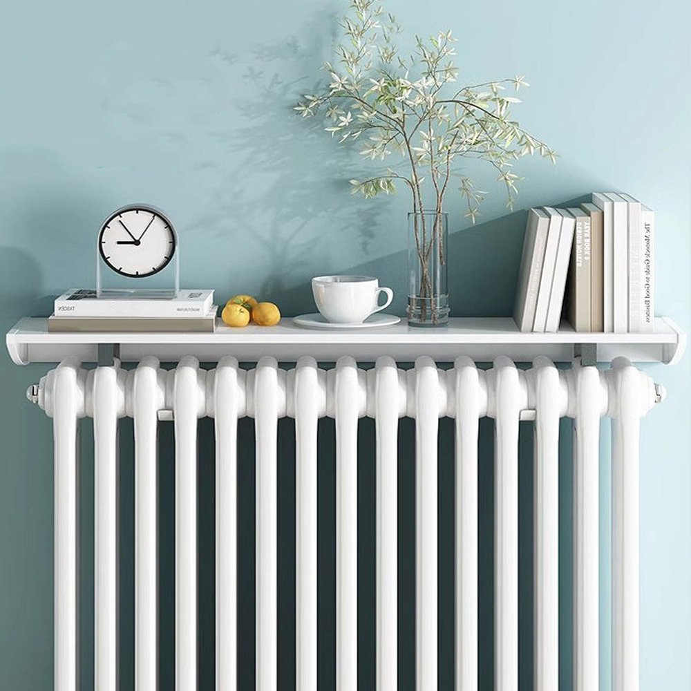 AHDFY Radiator Shelf White 35-170cm,Radiator Cover,No Installation Required,Dustproof,Helps Deflect The Heat Back into The Room for Offices Living Rooms Kitchens,160cm
