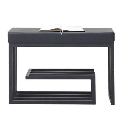 Junpllvic Modern Entryway Bench, Premium Ottoman Shoe Storage Bench with PU Leather Padded Seat for Hallway, Entryway, Porch Bedroom End of Bed Living Dining Room 31.5x11.8x17.7in